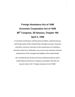 Foreign Assistance Act of 1948 Economic Cooperation Act of 1948