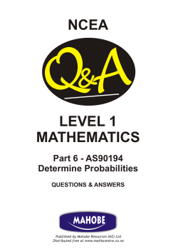 AS90194 Determine Probabilities