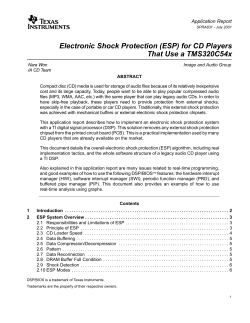 Electronic Shock Protection (ESP) for CD Players That Use a