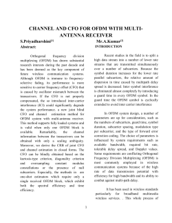 CHANNEL AND CFO FOR OFDM WITH MULTI-ANTENNA