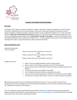 Auction Committee Job Description - National Cherry Blossom Festival
