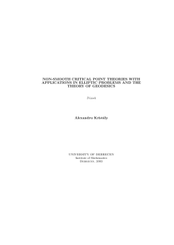 NON-SMOOTH CRITICAL POINT THEORIES WITH