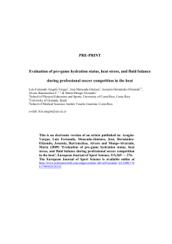 Evaluation of pre-game hydration status, heat stress, and fluid