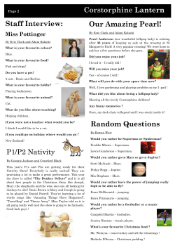 Staff Interview: Corstorphine Lantern Our Amazing Pearl! Random