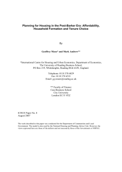 Planning for Housing in the Post
