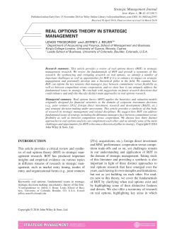 Real options theory in strategic management