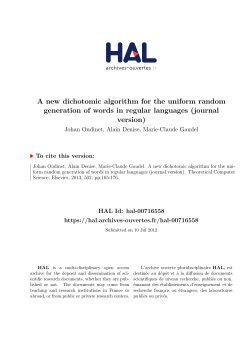 A new dichotomic algorithm for the uniform random generation