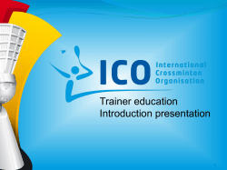 Introduction presentation of workshops, educations