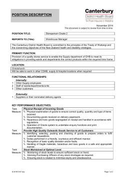 POSITION DESCRIPTION