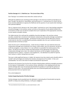 Punitive Damages in U. S. Maritime Law