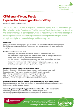 Children and Young People Experiential Learning and Natural Play
