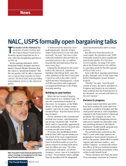 Cover: NALC, USPS formally open bargaining talks