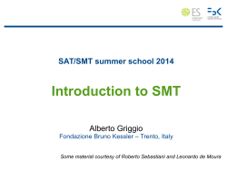 Introduction to SMT - SAT/SMT Summer School 2014