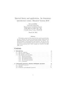 Spectral theory and applications. An elementary introductory course