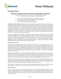 Element to Separate into Two Market