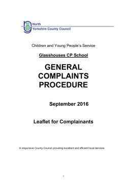 NYCC General Complaints Procedure
