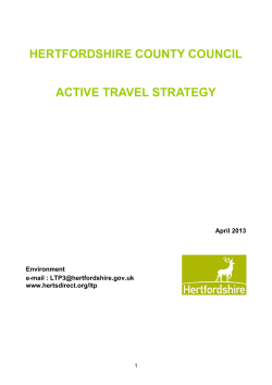 Active Travel Strategy - Hertfordshire County Council