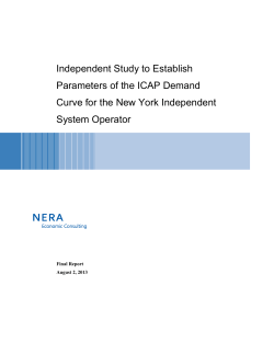 Independent Study to Establish Parameters of the ICAP Demand