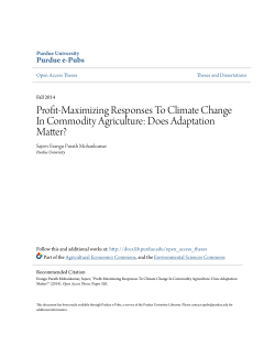Profit-Maximizing Responses To Climate Change - Purdue e-Pubs