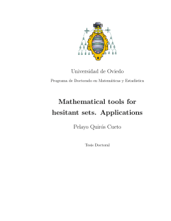 Mathematical tools for hesitant sets. Applications
