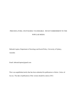 PRECIOUS, PURE, UNCIVILISED, VULNERABLE: INFANT