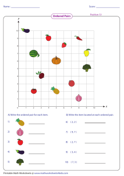 Ordered Pairs - Math Worksheets 4 Kids