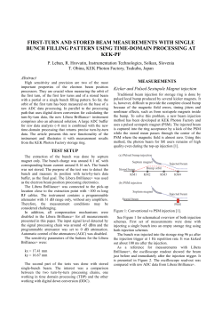 first-turn and stored beam measurements with single bunch filling