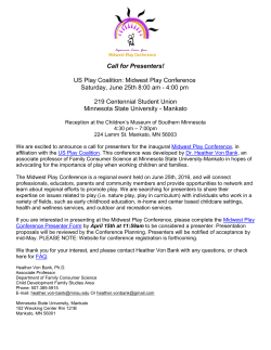 Call for Presenters! US Play Coalition: Midwest Play Conference