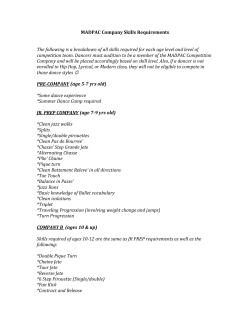 MADPAC Company Skills Requirements The following is a