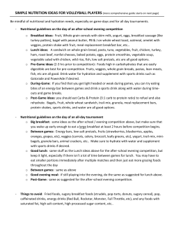 SIMPLE NUTRITION IDEAS FOR VOLLEYBALL PLAYERS (more