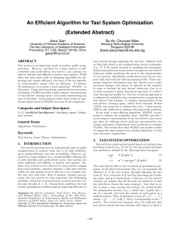 An Efficient Algorithm for Taxi System Optimization