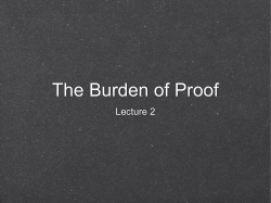 The Burden of Proof - U of L Class Index