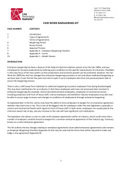 fair work bargaining kit - Live Performance Australia