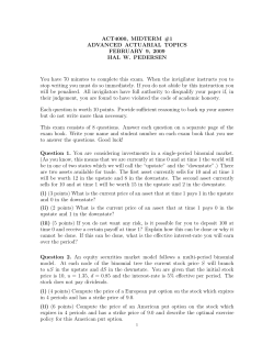ACT4000, MIDTERM #1 ADVANCED ACTUARIAL TOPICS