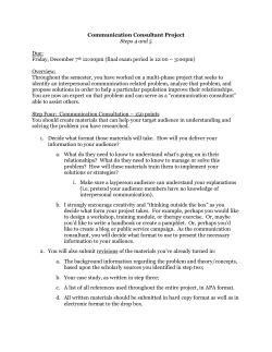 Communication Consultant Project - Jessica Smith