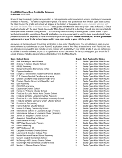 EnrollNOLA Round Seat Availability Guidance Published: 4/15/2017