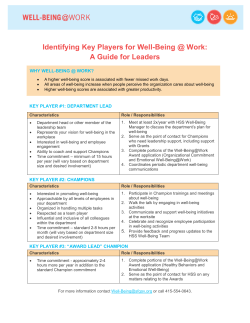 Identifying Key Players for Well-Being @ Work: A Guide for Leaders