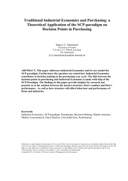 Traditional Industrial Economics and Purchasing