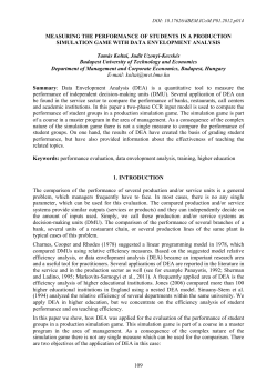 109 MEASURING THE PERFORMANCE OF STUDENTS IN A