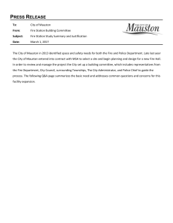 Subject: Fire Station Study Summary and Justification
