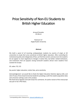 Price Sensitivity of Non-EU Students to British Higher Education
