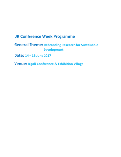 14 – 16 June 2017 Venue: Kigali Conference