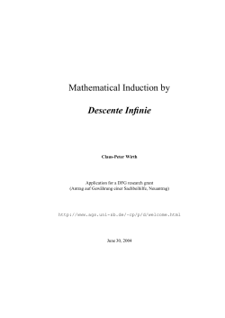 Mathematical Induction by Descente Infinie - Claus