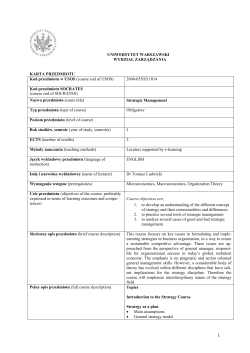 Strategic Management - WZ UW