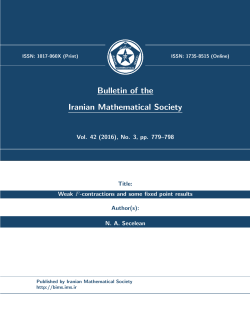 PDF - Bulletin of the Iranian Mathematical Society