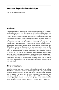 Articular Cartilage Lesions in Football Players