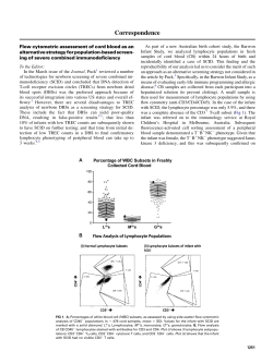 Flow cytometric assessment of cord blood as an alternative strategy