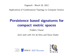 Persistence based signatures for compact metric spaces