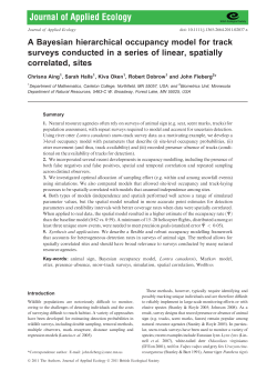 A Bayesian hierarchical occupancy model for