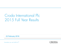 Croda International Plc 2015 Full Year Results